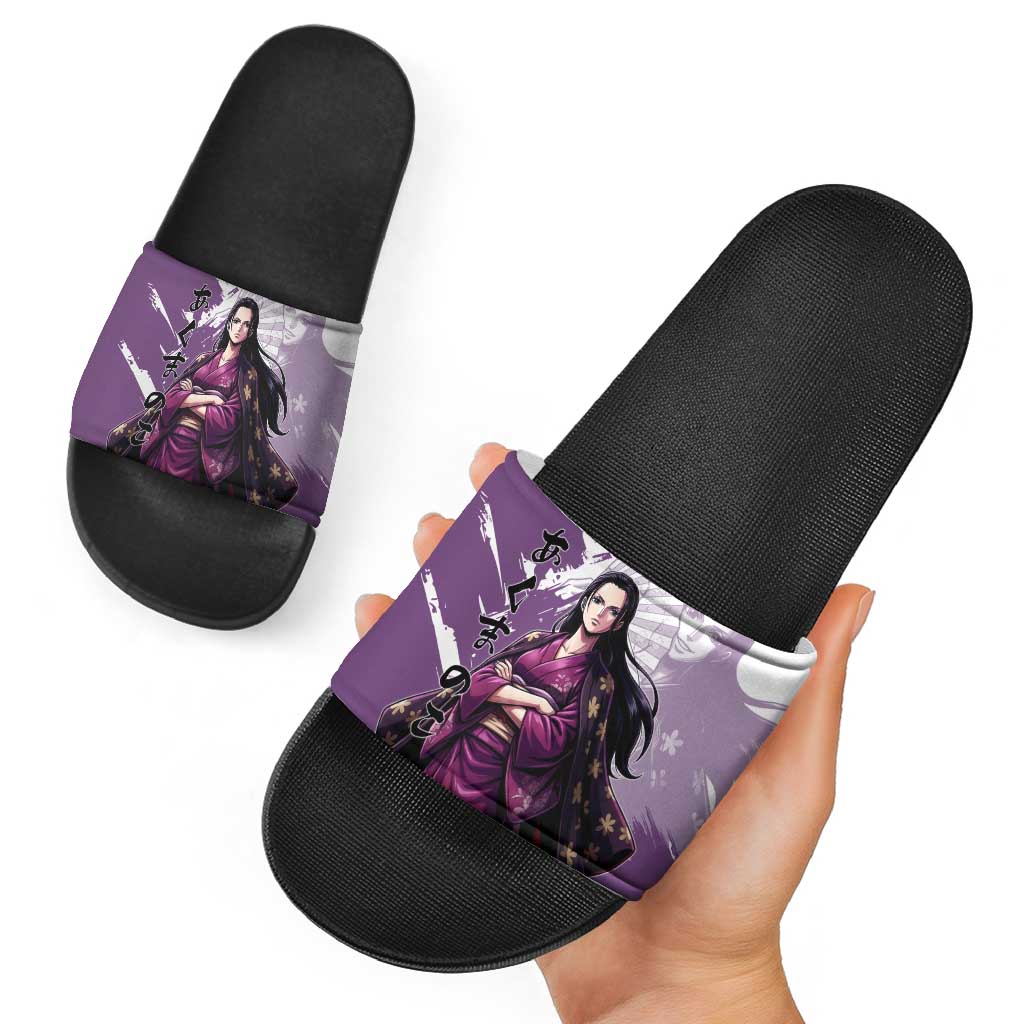 Nico Robin in Wano Kimono Elegance Slide Sandals Demon Child in Regal Purple - One Piece Wano Style