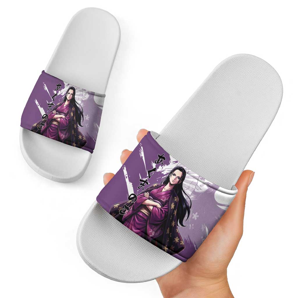 Nico Robin in Wano Kimono Elegance Slide Sandals Demon Child in Regal Purple - One Piece Wano Style