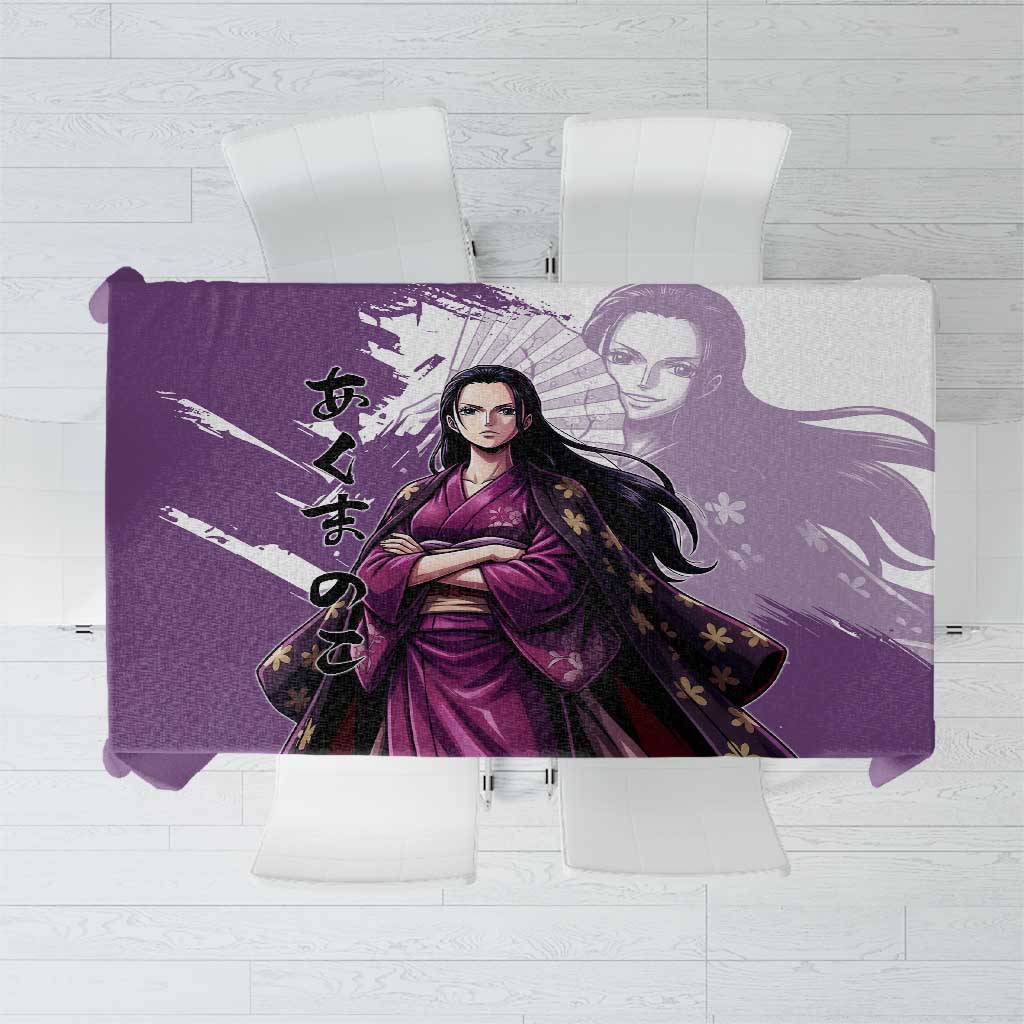 Nico Robin in Wano Kimono Elegance Tablecloth Demon Child in Regal Purple - One Piece Wano Style