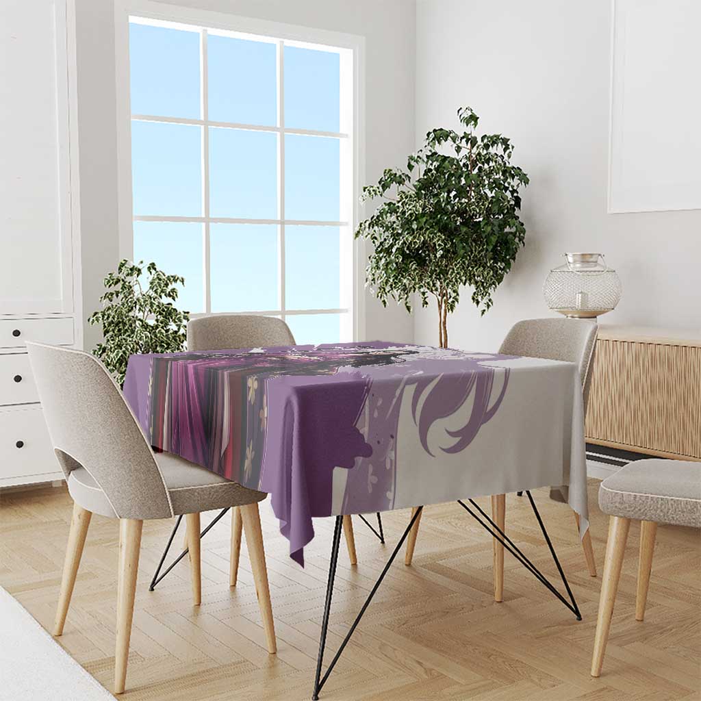Nico Robin in Wano Kimono Elegance Tablecloth Demon Child in Regal Purple - One Piece Wano Style