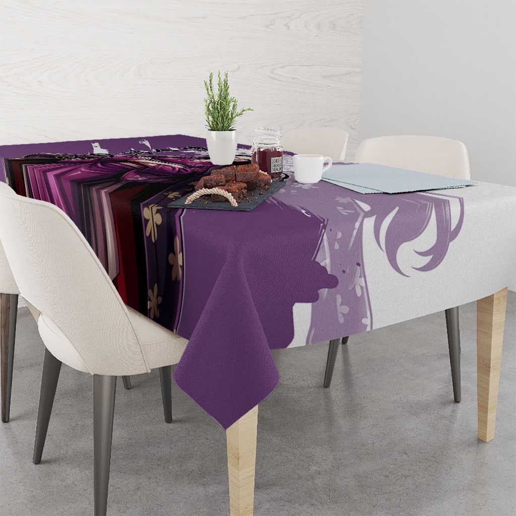 Nico Robin in Wano Kimono Elegance Tablecloth Demon Child in Regal Purple - One Piece Wano Style