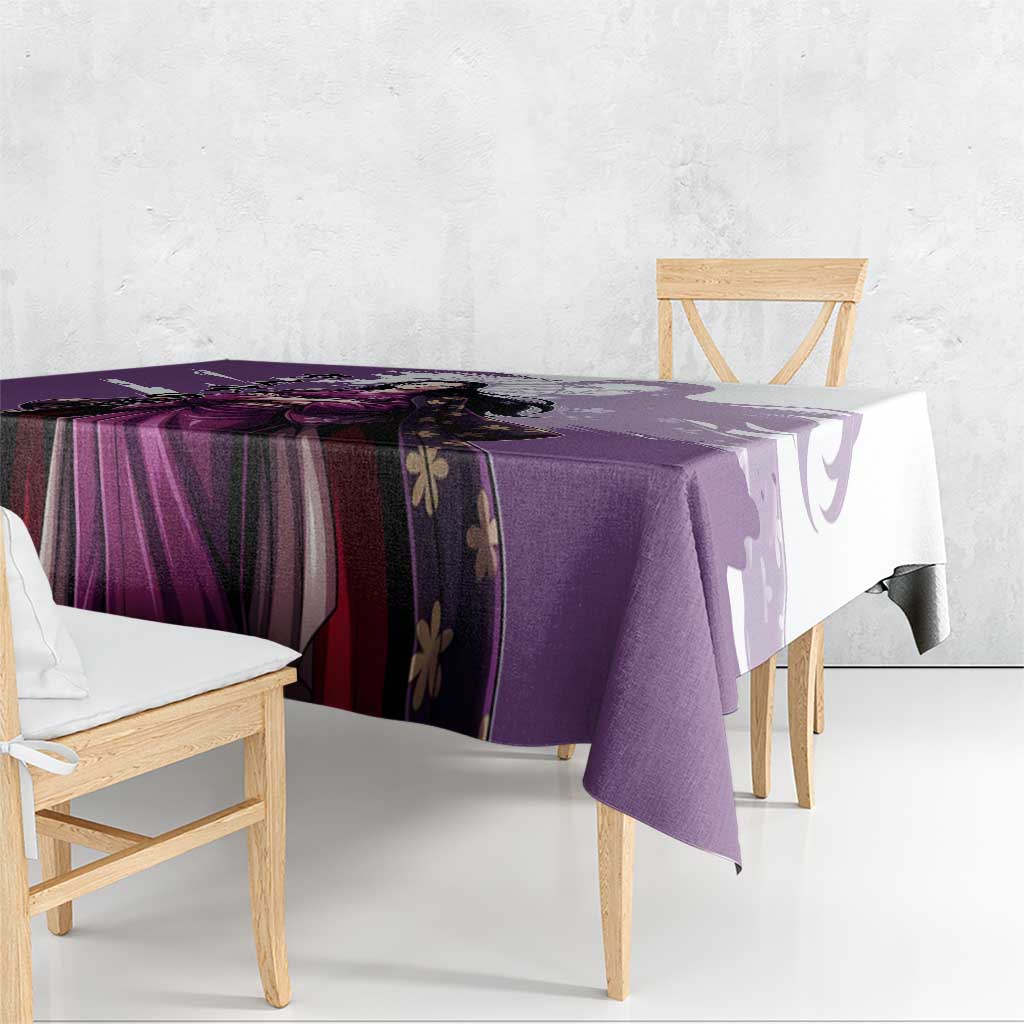 Nico Robin in Wano Kimono Elegance Tablecloth Demon Child in Regal Purple - One Piece Wano Style