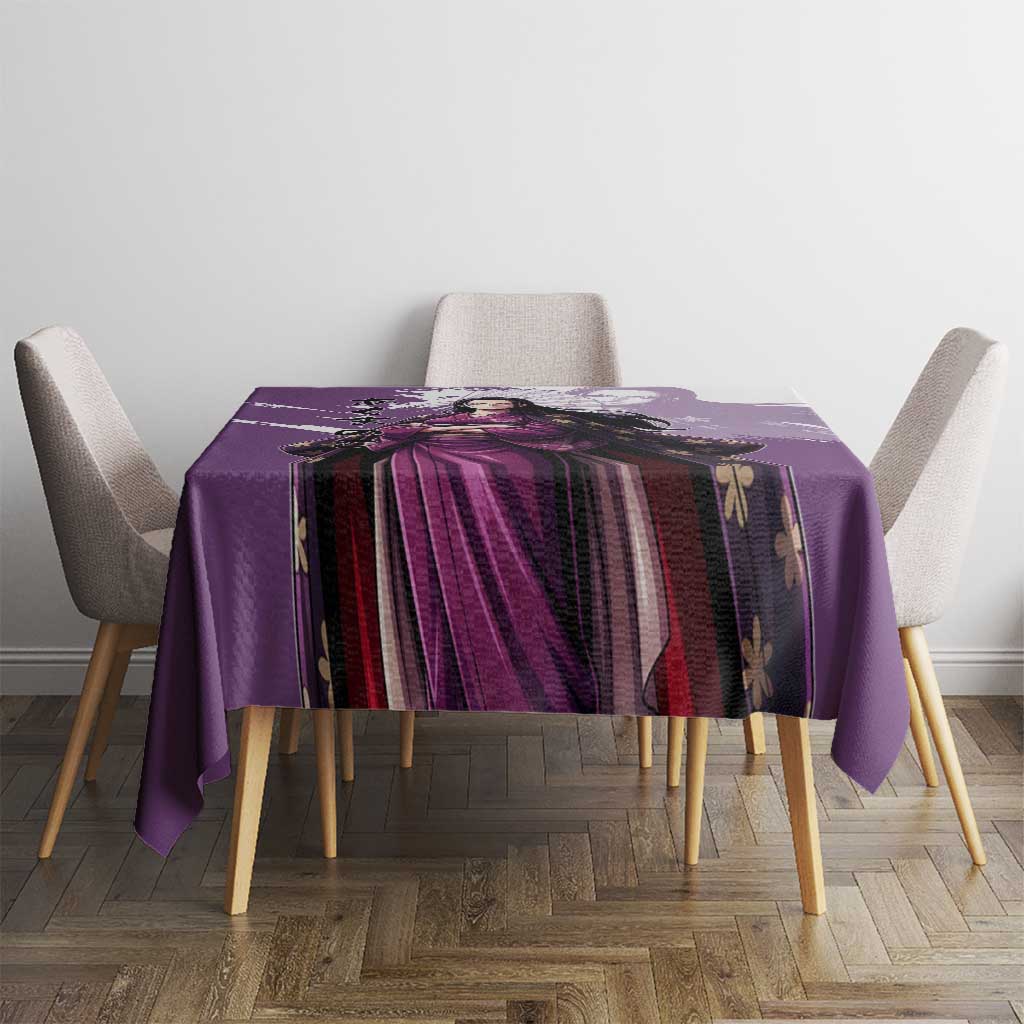 Nico Robin in Wano Kimono Elegance Tablecloth Demon Child in Regal Purple - One Piece Wano Style