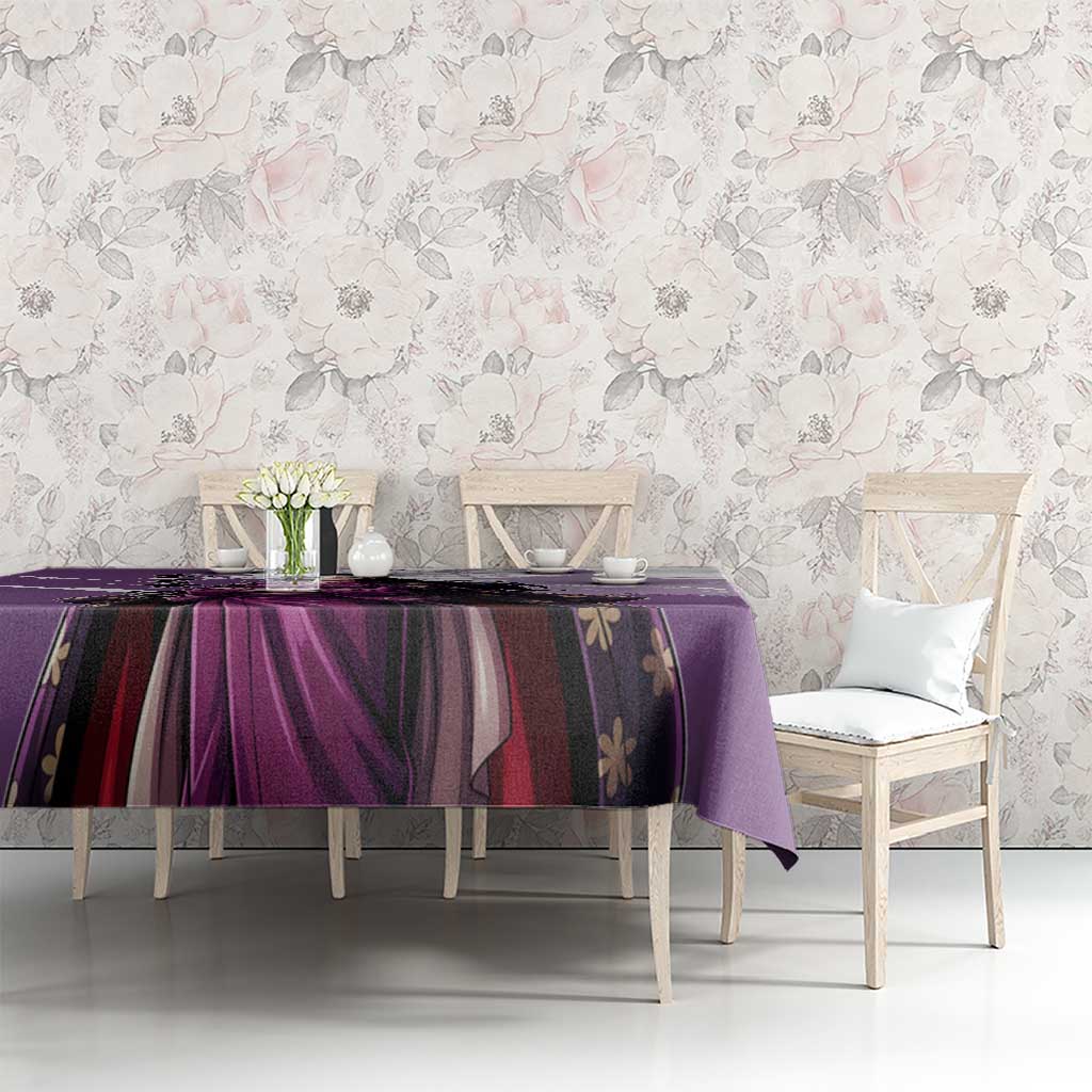 Nico Robin in Wano Kimono Elegance Tablecloth Demon Child in Regal Purple - One Piece Wano Style