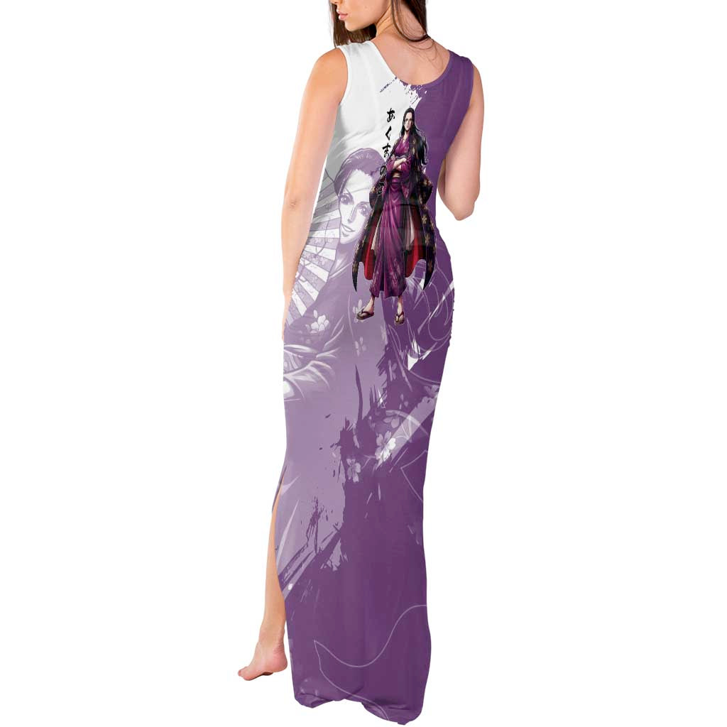 Nico Robin in Wano Kimono Elegance Tank Maxi Dress Demon Child in Regal Purple - One Piece Wano Style