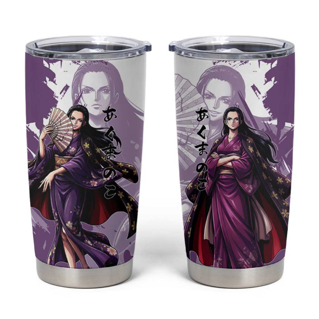 Nico Robin in Wano Kimono Elegance Tumbler Cup Demon Child in Regal Purple - One Piece Wano Style
