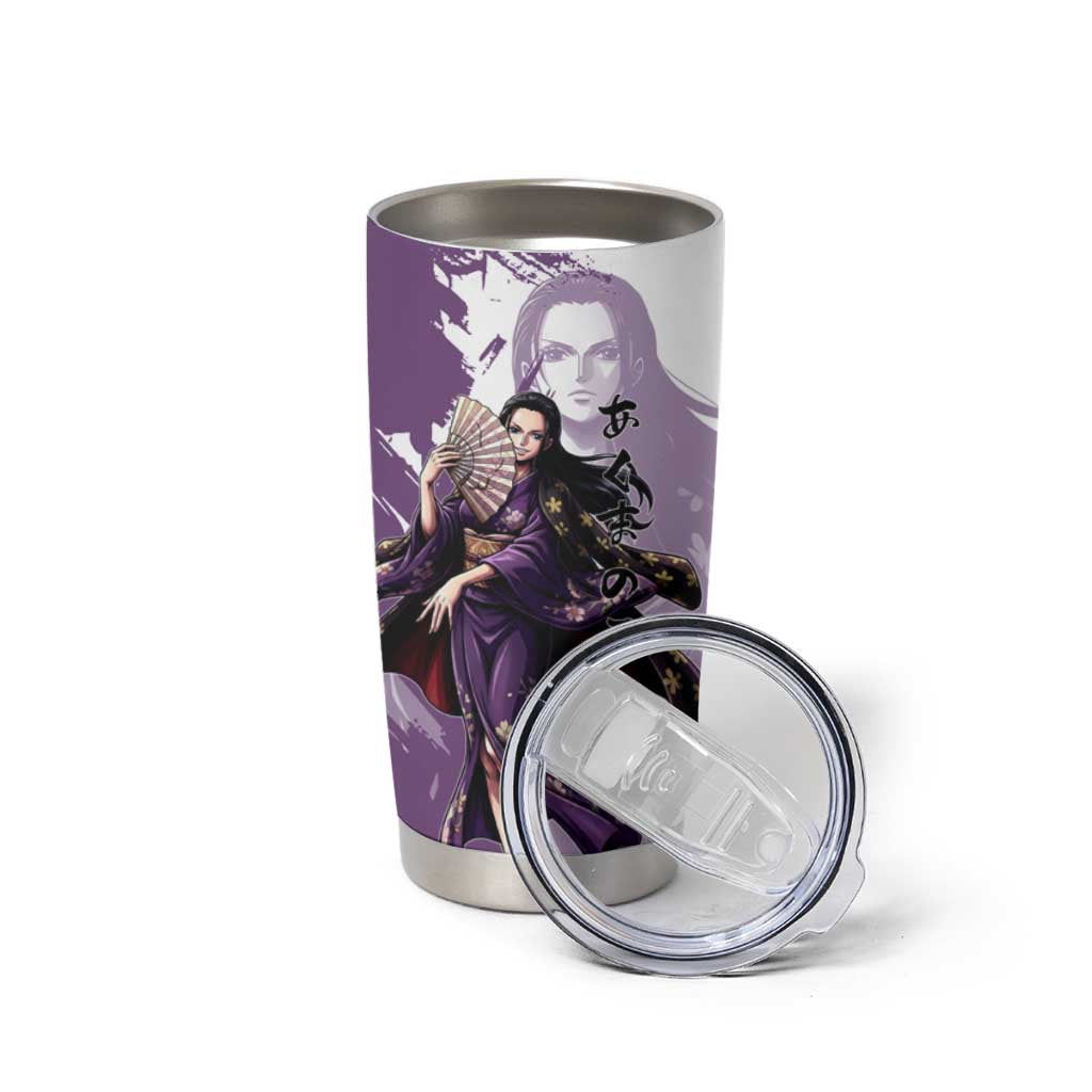Nico Robin in Wano Kimono Elegance Tumbler Cup Demon Child in Regal Purple - One Piece Wano Style