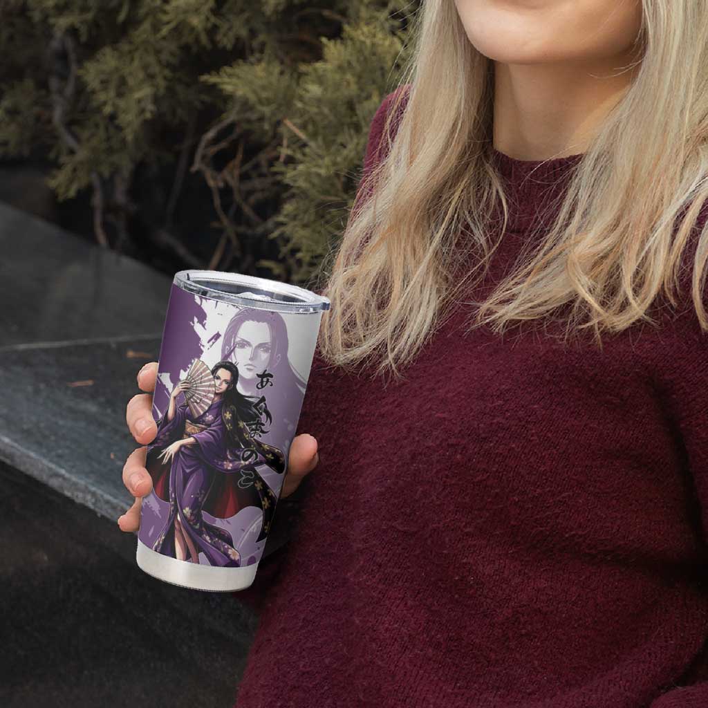 Nico Robin in Wano Kimono Elegance Tumbler Cup Demon Child in Regal Purple - One Piece Wano Style