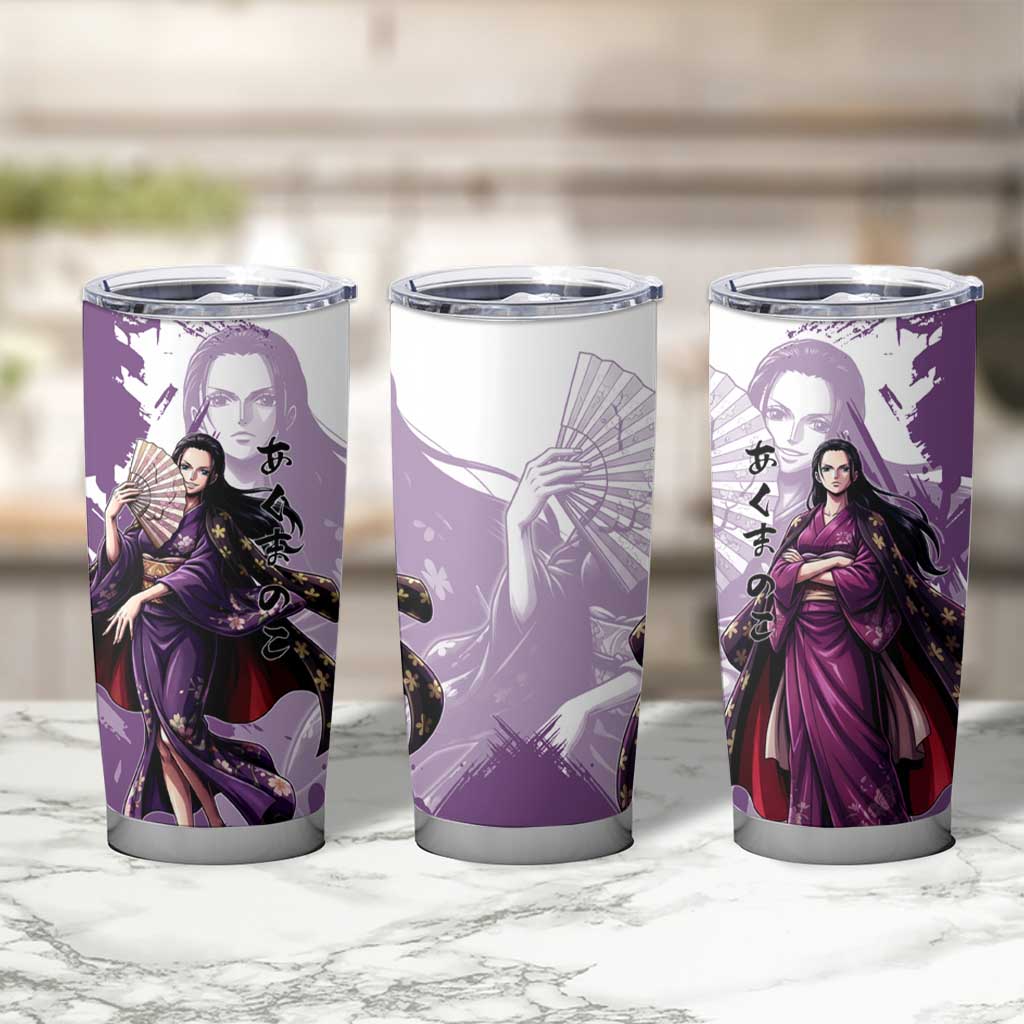 Nico Robin in Wano Kimono Elegance Tumbler Cup Demon Child in Regal Purple - One Piece Wano Style
