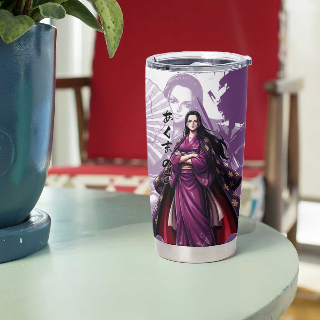 Nico Robin in Wano Kimono Elegance Tumbler Cup Demon Child in Regal Purple - One Piece Wano Style