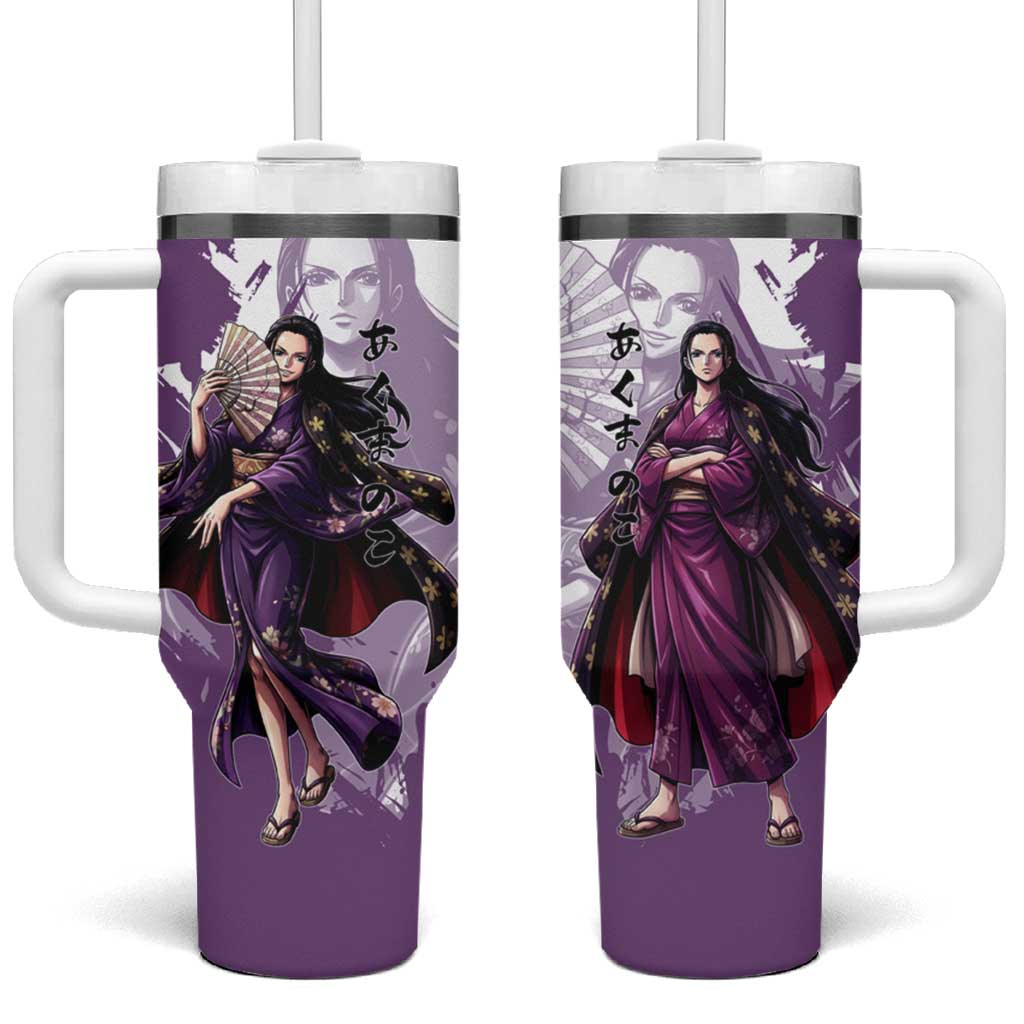 Nico Robin in Wano Kimono Elegance Tumbler With Handle Demon Child in Regal Purple - One Piece Wano Style