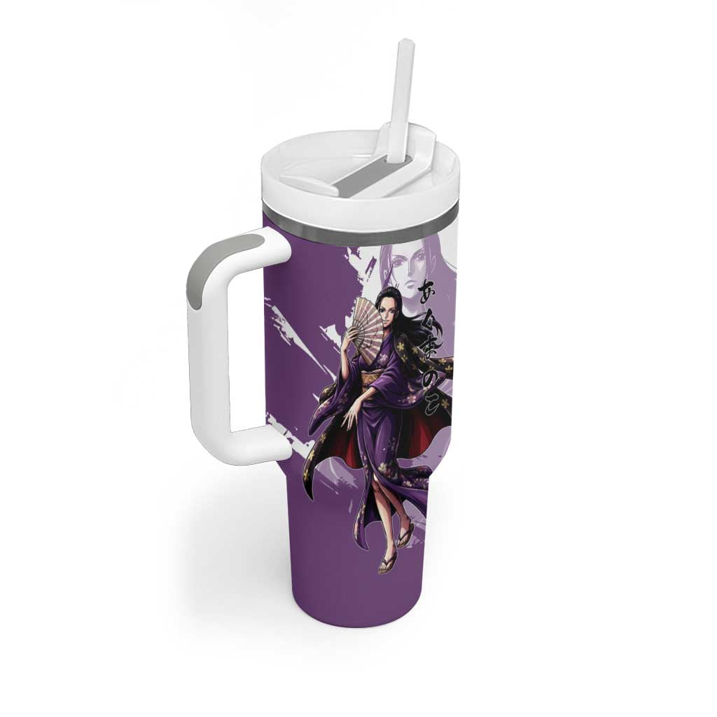 Nico Robin in Wano Kimono Elegance Tumbler With Handle Demon Child in Regal Purple - One Piece Wano Style