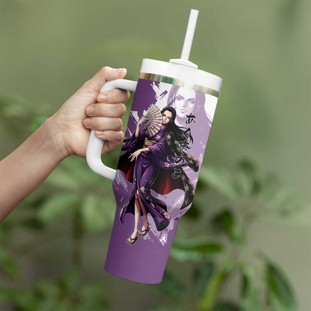 Nico Robin in Wano Kimono Elegance Tumbler With Handle Demon Child in Regal Purple - One Piece Wano Style