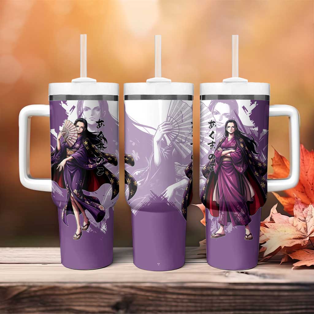 Nico Robin in Wano Kimono Elegance Tumbler With Handle Demon Child in Regal Purple - One Piece Wano Style