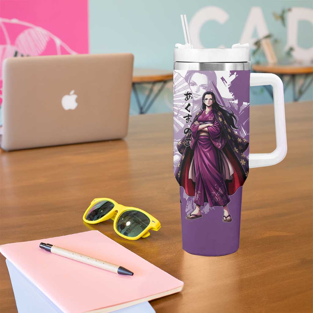 Nico Robin in Wano Kimono Elegance Tumbler With Handle Demon Child in Regal Purple - One Piece Wano Style