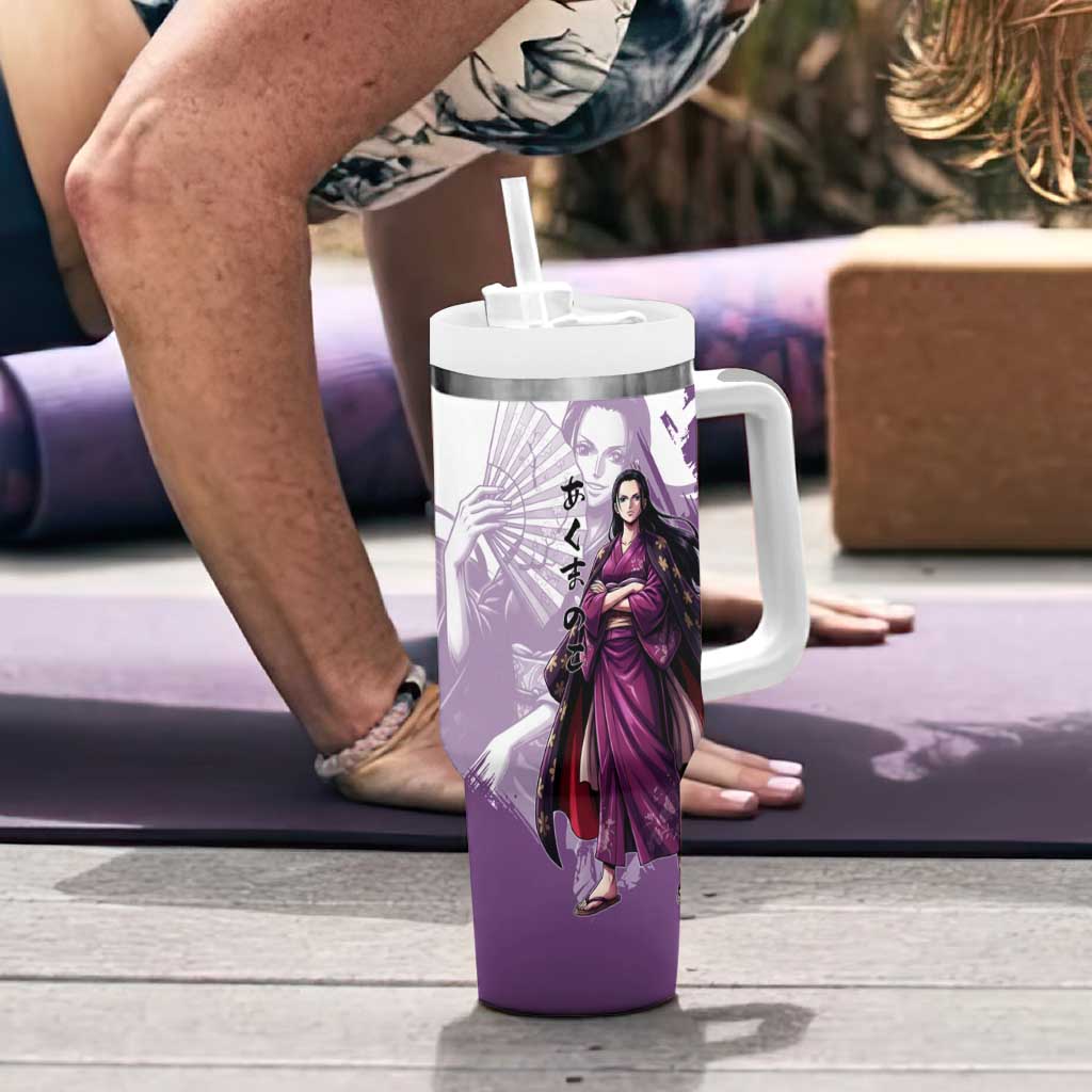 Nico Robin in Wano Kimono Elegance Tumbler With Handle Demon Child in Regal Purple - One Piece Wano Style