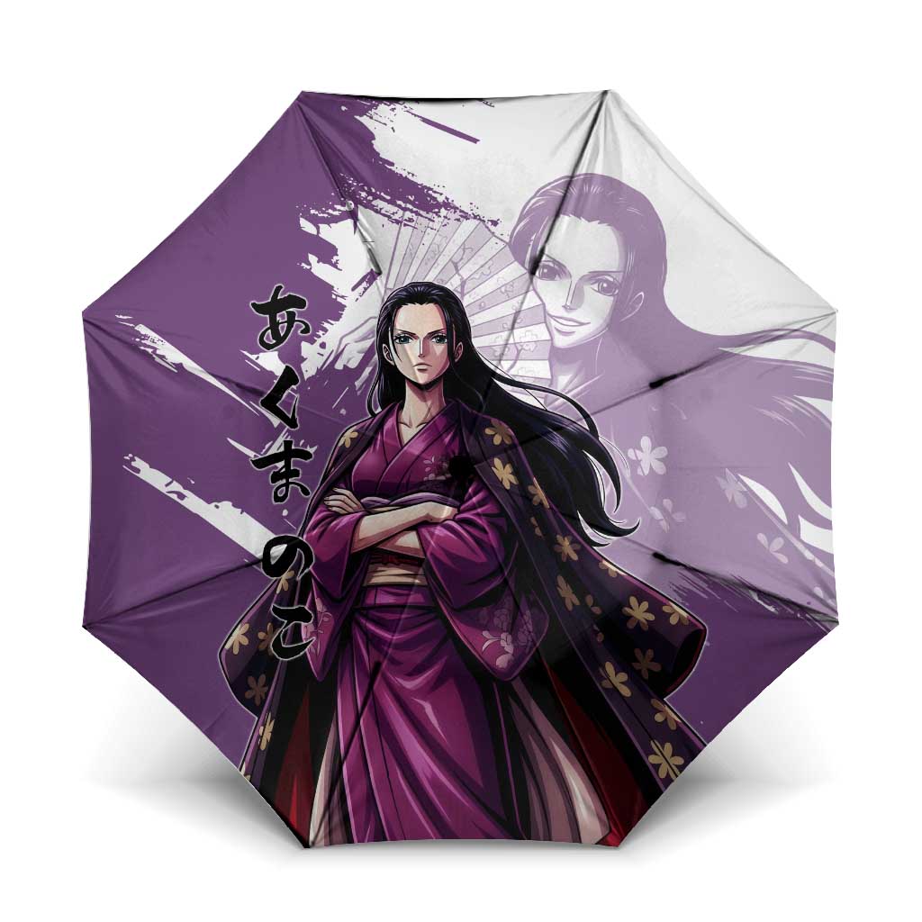 Nico Robin in Wano Kimono Elegance Umbrella Demon Child in Regal Purple - One Piece Wano Style