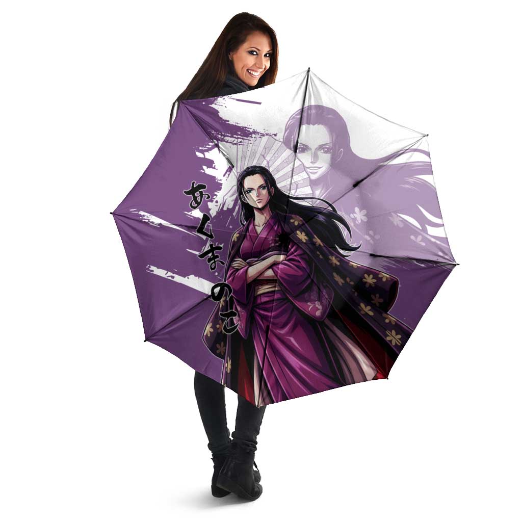 Nico Robin in Wano Kimono Elegance Umbrella Demon Child in Regal Purple - One Piece Wano Style