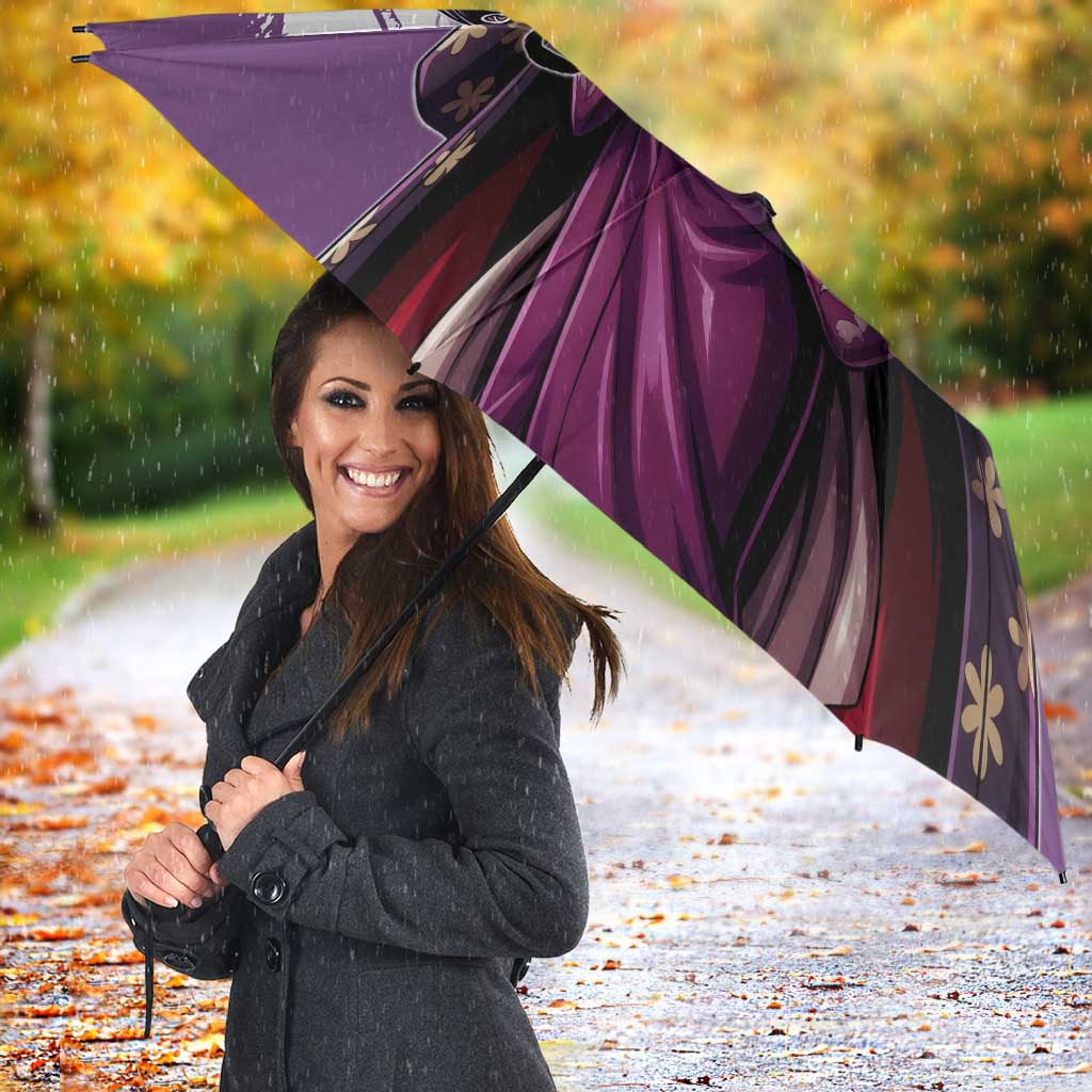 Nico Robin in Wano Kimono Elegance Umbrella Demon Child in Regal Purple - One Piece Wano Style