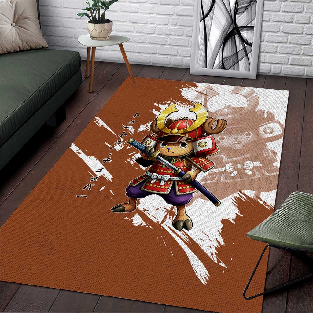 Tony Tony Chopper in Samurai Armor Area Rug Wano-Inspired Chibi Warrior Style