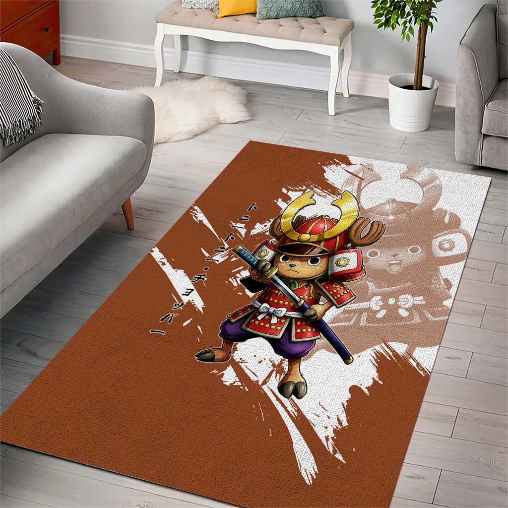 Tony Tony Chopper in Samurai Armor Area Rug Wano-Inspired Chibi Warrior Style