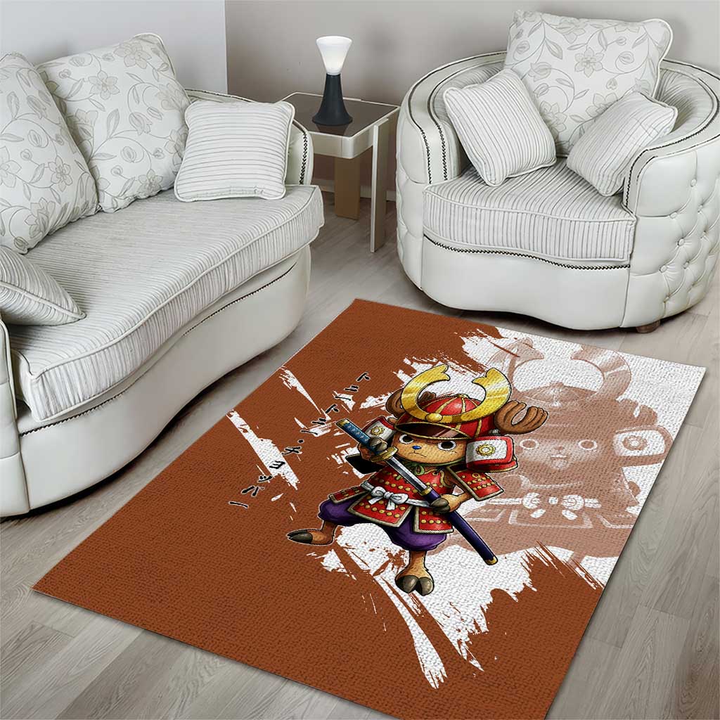 Tony Tony Chopper in Samurai Armor Area Rug Wano-Inspired Chibi Warrior Style