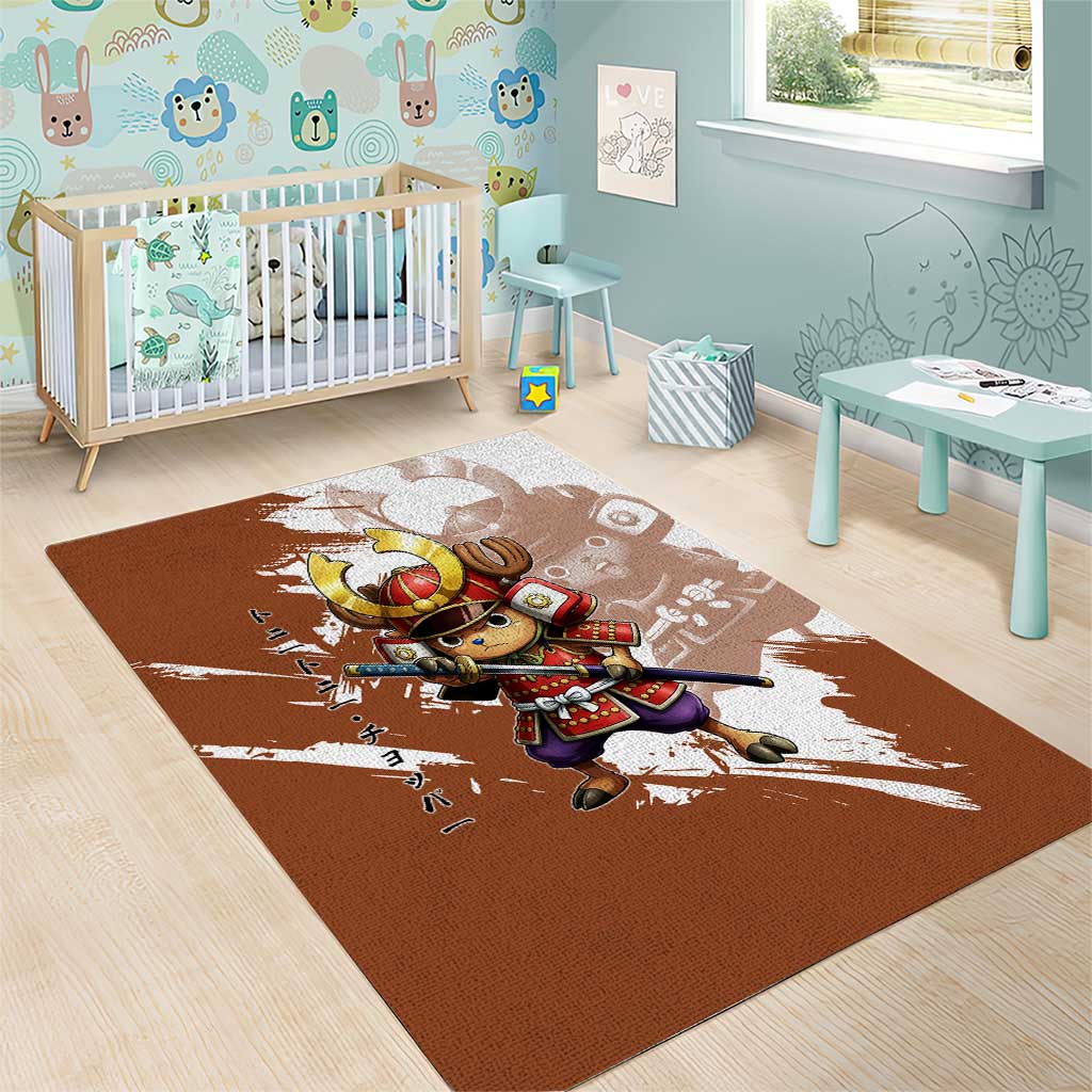 Tony Tony Chopper in Samurai Armor Area Rug Wano-Inspired Chibi Warrior Style