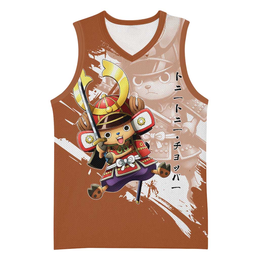 Tony Tony Chopper in Samurai Armor Basketball Jersey Wano-Inspired Chibi Warrior Style