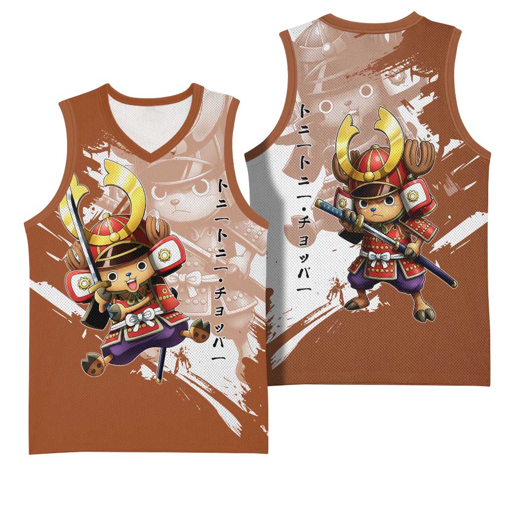 Tony Tony Chopper in Samurai Armor Basketball Jersey Wano-Inspired Chibi Warrior Style