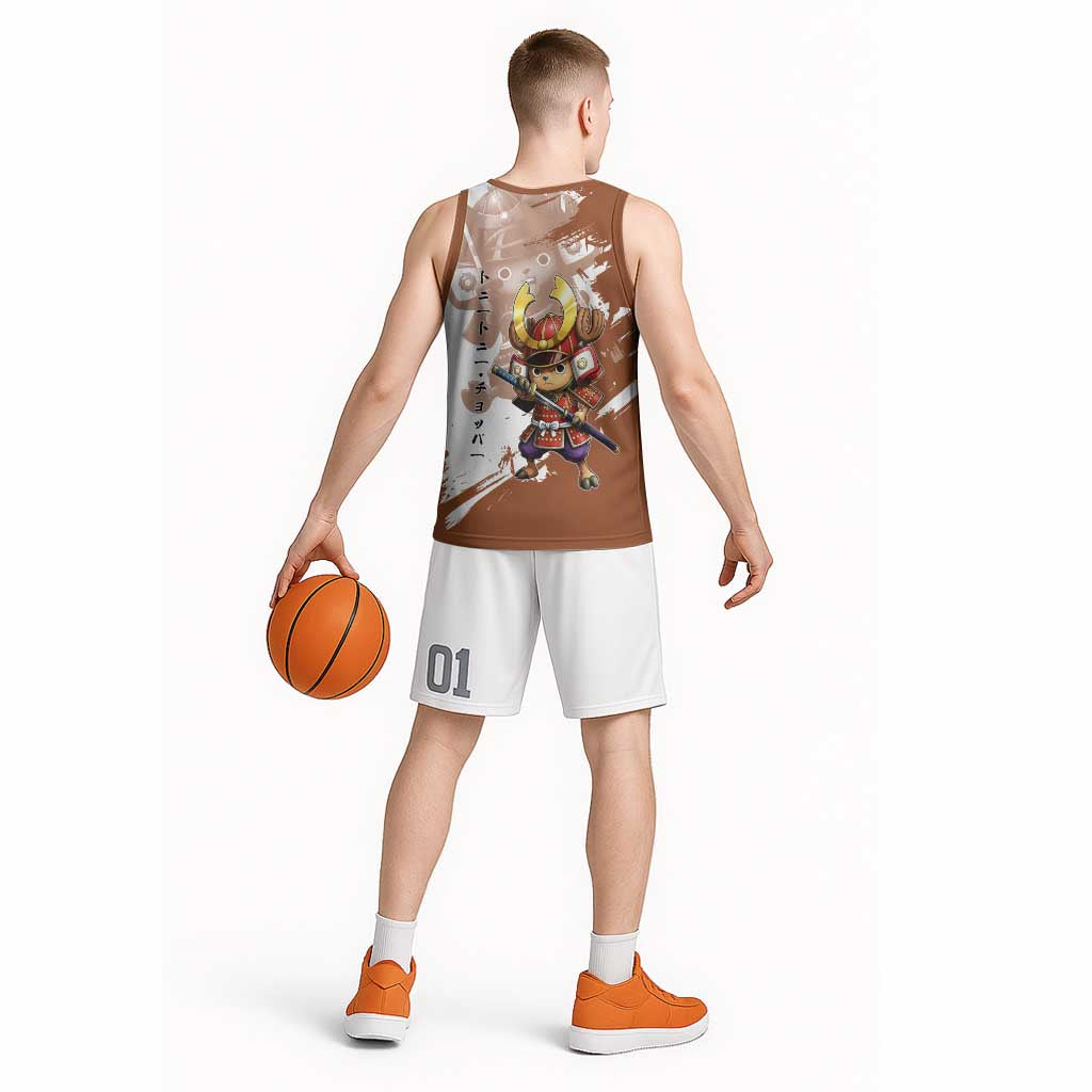 Tony Tony Chopper in Samurai Armor Basketball Jersey Wano-Inspired Chibi Warrior Style