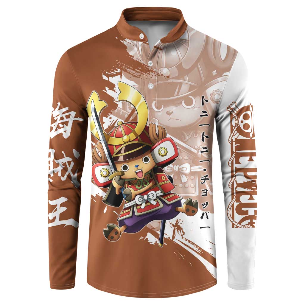 Tony Tony Chopper in Samurai Armor Button Sweatshirt Wano-Inspired Chibi Warrior Style