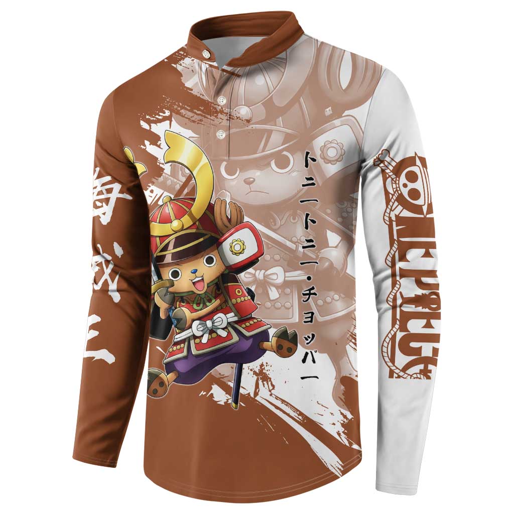 Tony Tony Chopper in Samurai Armor Button Sweatshirt Wano-Inspired Chibi Warrior Style