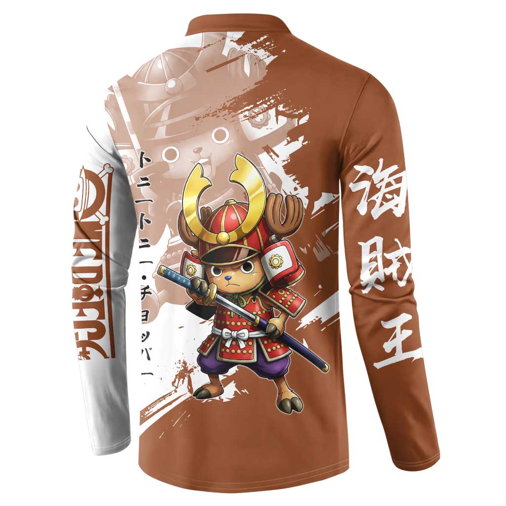 Tony Tony Chopper in Samurai Armor Button Sweatshirt Wano-Inspired Chibi Warrior Style