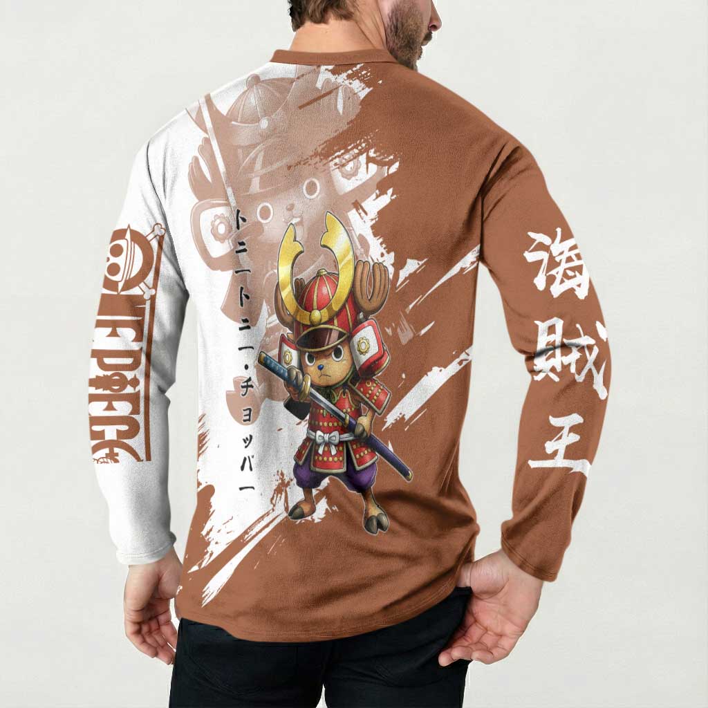 Tony Tony Chopper in Samurai Armor Button Sweatshirt Wano-Inspired Chibi Warrior Style