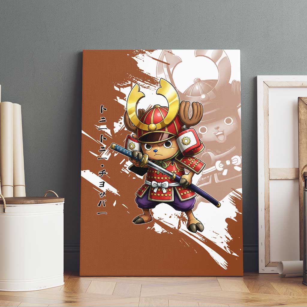 Tony Tony Chopper in Samurai Armor Canvas Wall Art Wano-Inspired Chibi Warrior Style