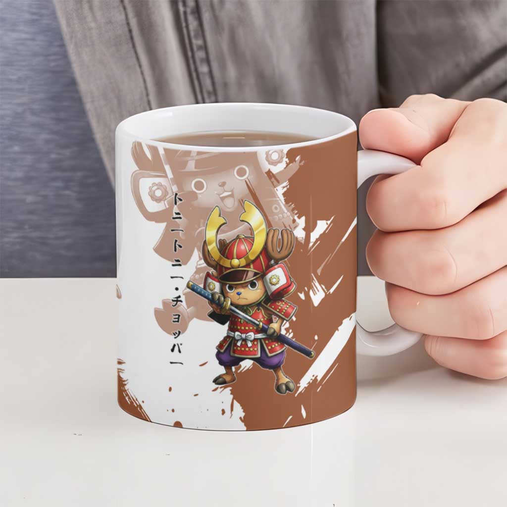 Tony Tony Chopper in Samurai Armor Ceramic Mug Wano-Inspired Chibi Warrior Style