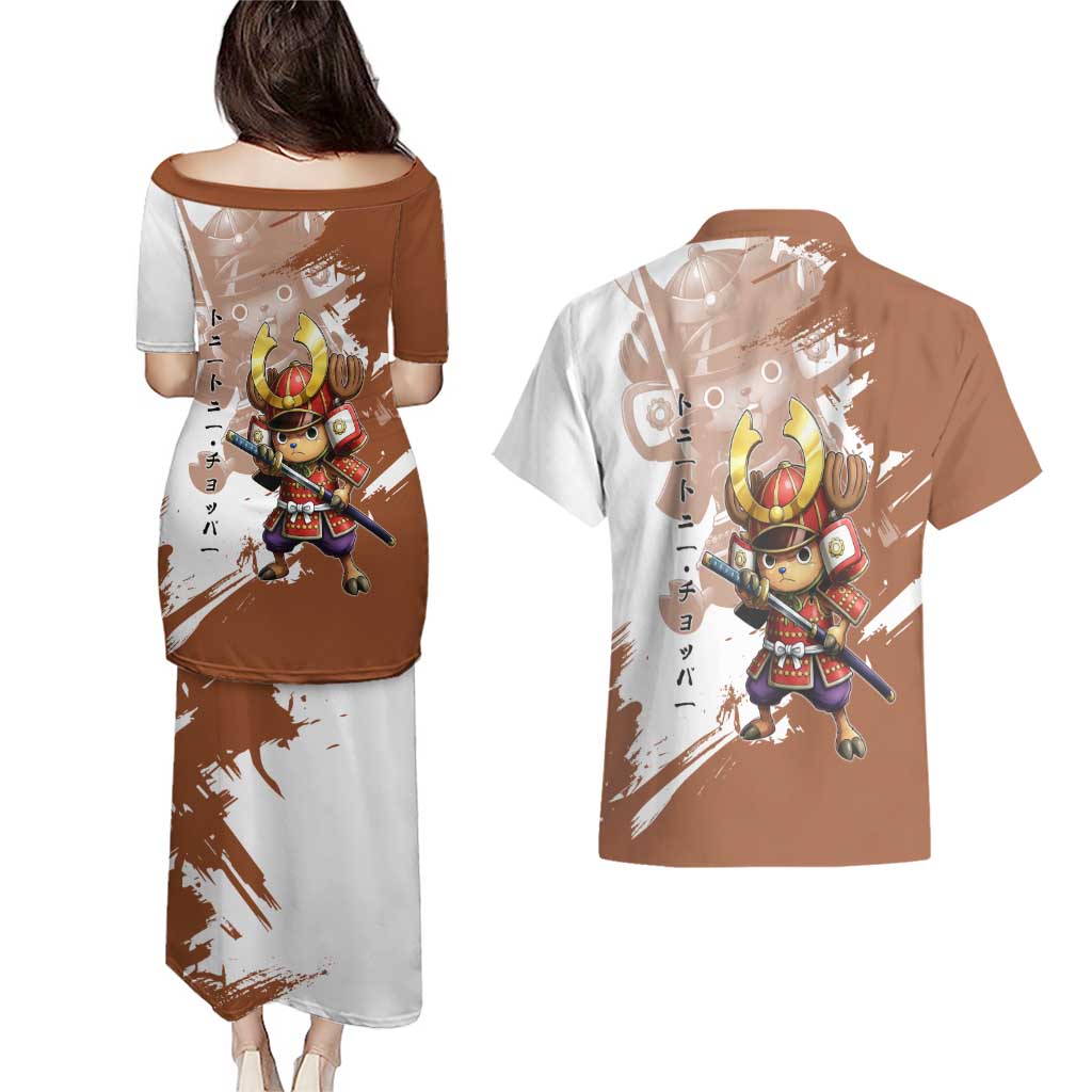 Tony Tony Chopper in Samurai Armor Couples Matching Puletasi and Hawaiian Shirt Wano-Inspired Chibi Warrior Style