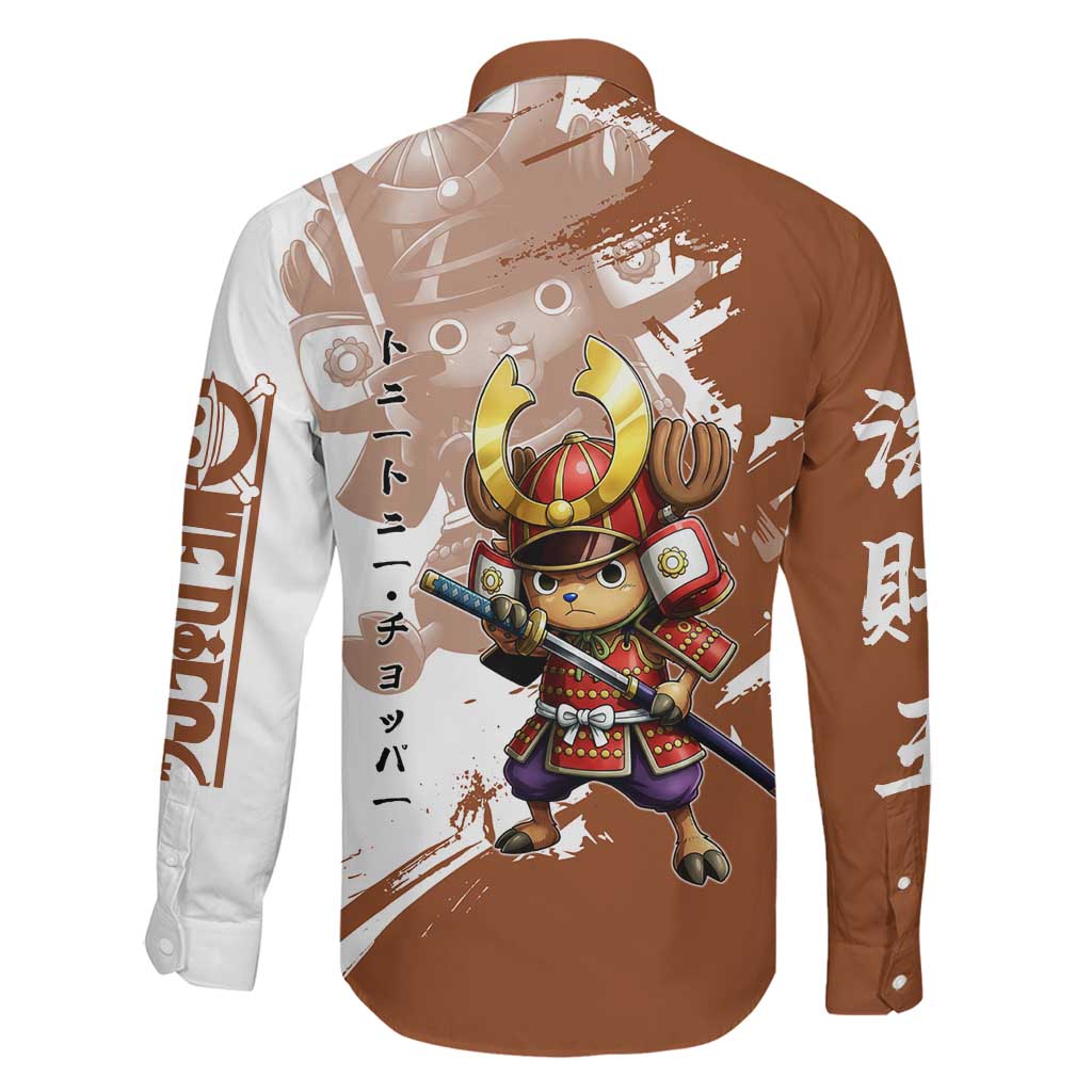 Tony Tony Chopper in Samurai Armor Family Matching Off The Shoulder Long Sleeve Dress and Hawaiian Shirt Wano-Inspired Chibi Warrior Style