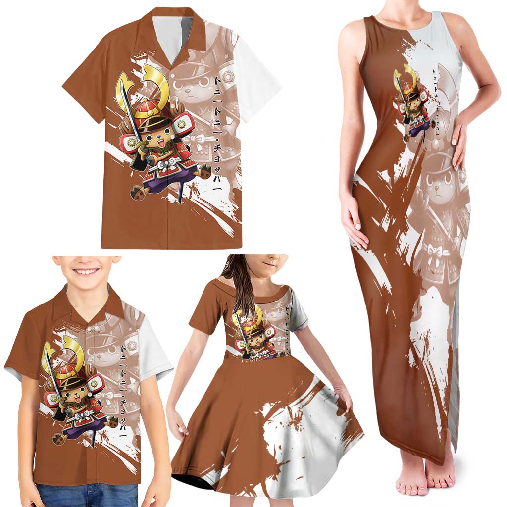 Tony Tony Chopper in Samurai Armor Family Matching Tank Maxi Dress and Hawaiian Shirt Wano-Inspired Chibi Warrior Style