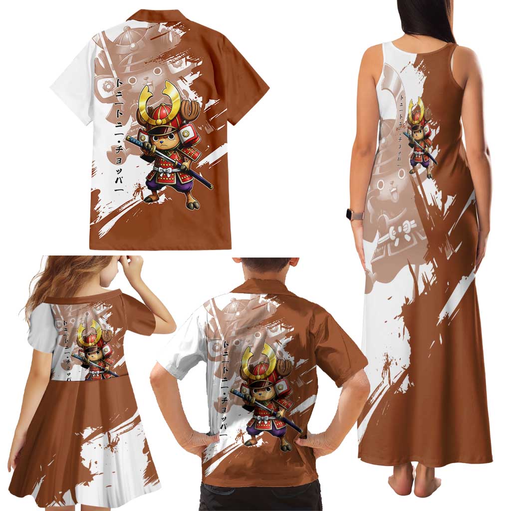 Tony Tony Chopper in Samurai Armor Family Matching Tank Maxi Dress and Hawaiian Shirt Wano-Inspired Chibi Warrior Style