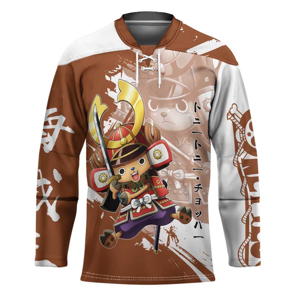 Tony Tony Chopper in Samurai Armor Hockey Jersey Wano-Inspired Chibi Warrior Style