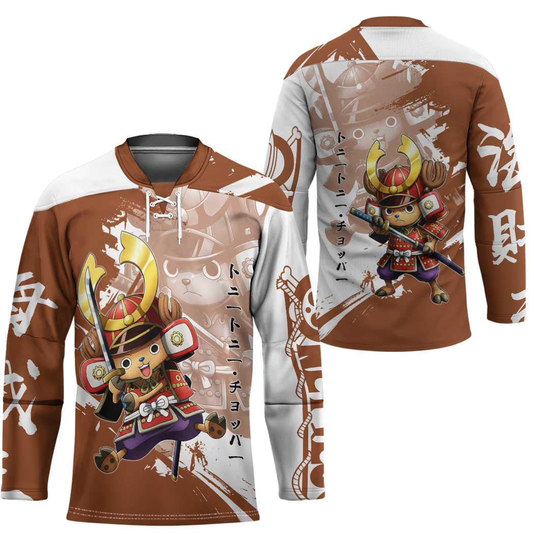 Tony Tony Chopper in Samurai Armor Hockey Jersey Wano-Inspired Chibi Warrior Style