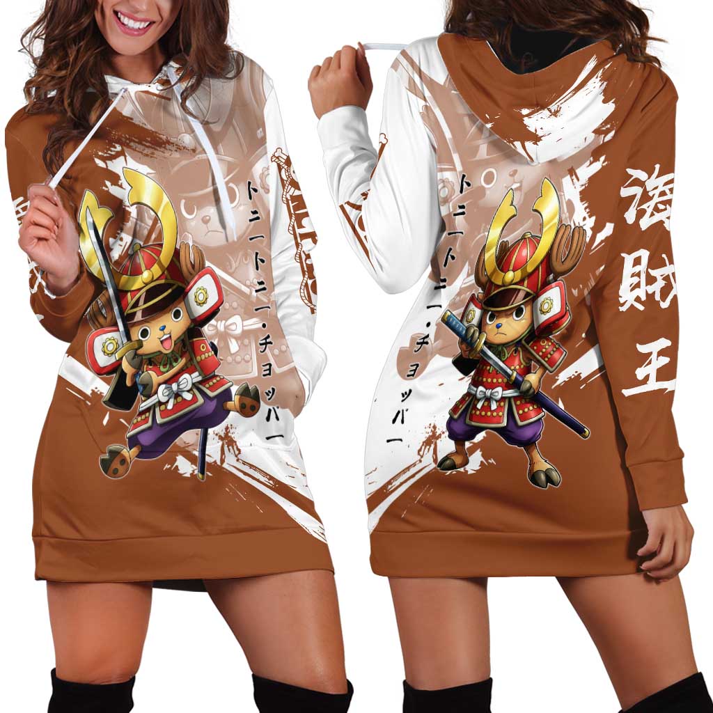 Tony Tony Chopper in Samurai Armor Hoodie Dress Wano-Inspired Chibi Warrior Style