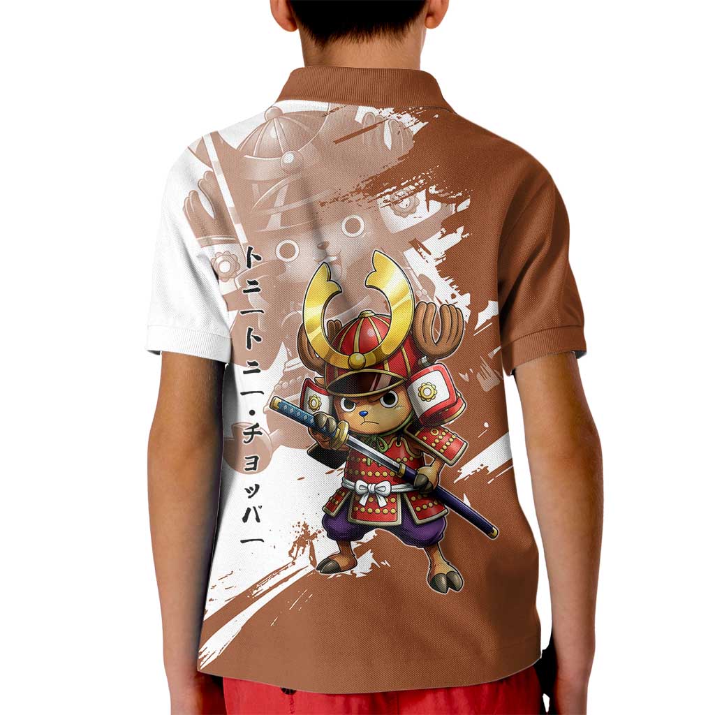 Tony Tony Chopper in Samurai Armor Kid Polo Shirt Wano-Inspired Chibi Warrior Style