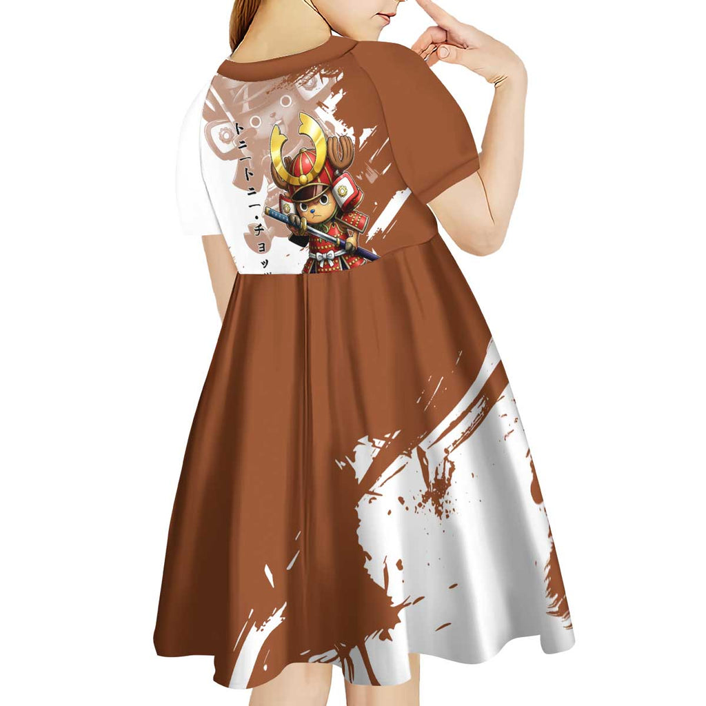 Tony Tony Chopper in Samurai Armor Kid Short Sleeve Dress Wano-Inspired Chibi Warrior Style