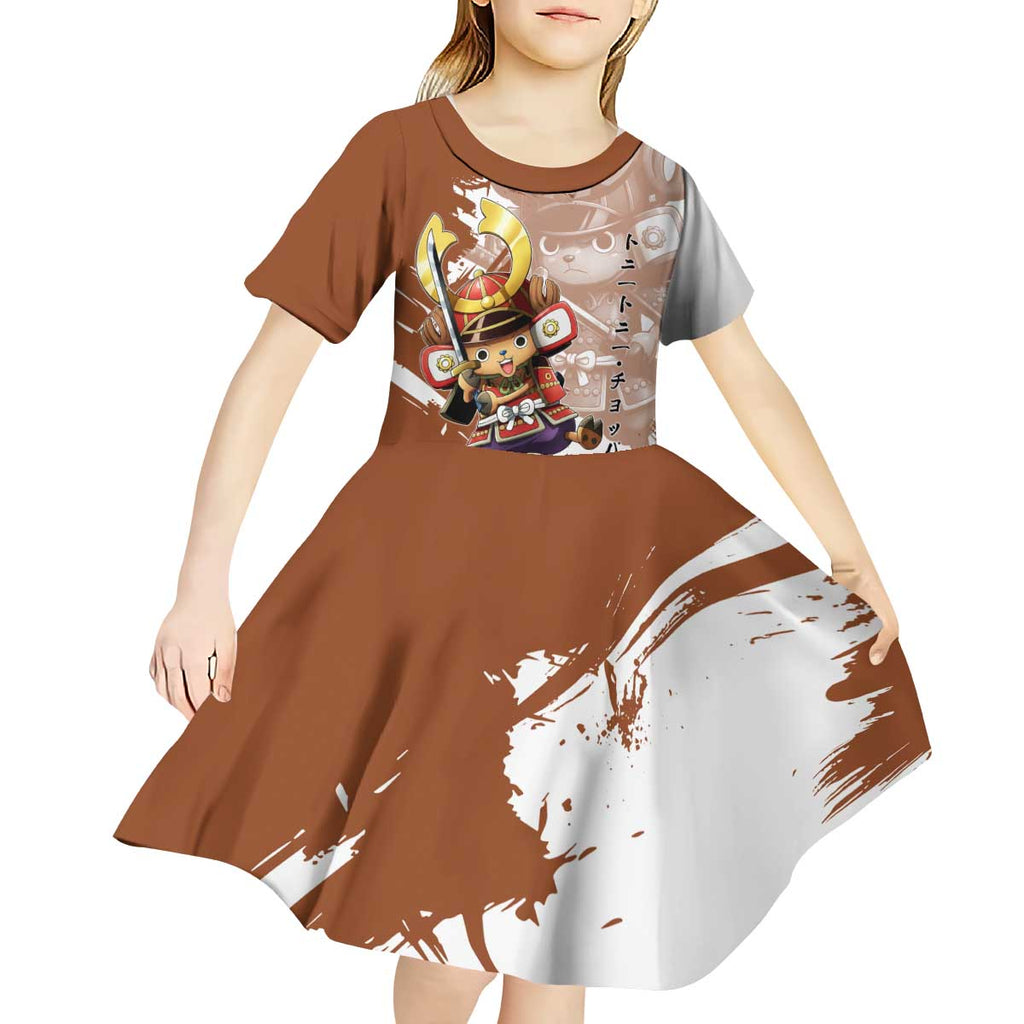 Tony Tony Chopper in Samurai Armor Kid Short Sleeve Dress Wano-Inspired Chibi Warrior Style