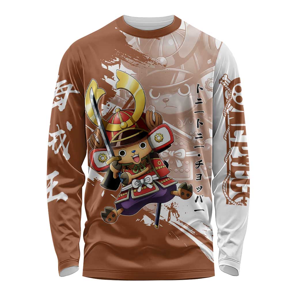 Tony Tony Chopper in Samurai Armor Long Sleeve Shirt Wano-Inspired Chibi Warrior Style