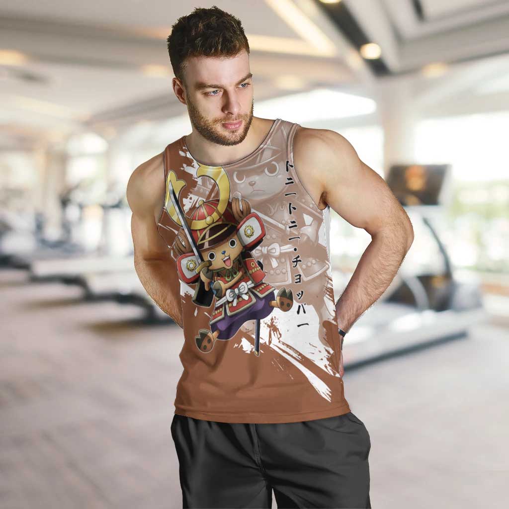 Tony Tony Chopper in Samurai Armor Men Tank Top Wano-Inspired Chibi Warrior Style
