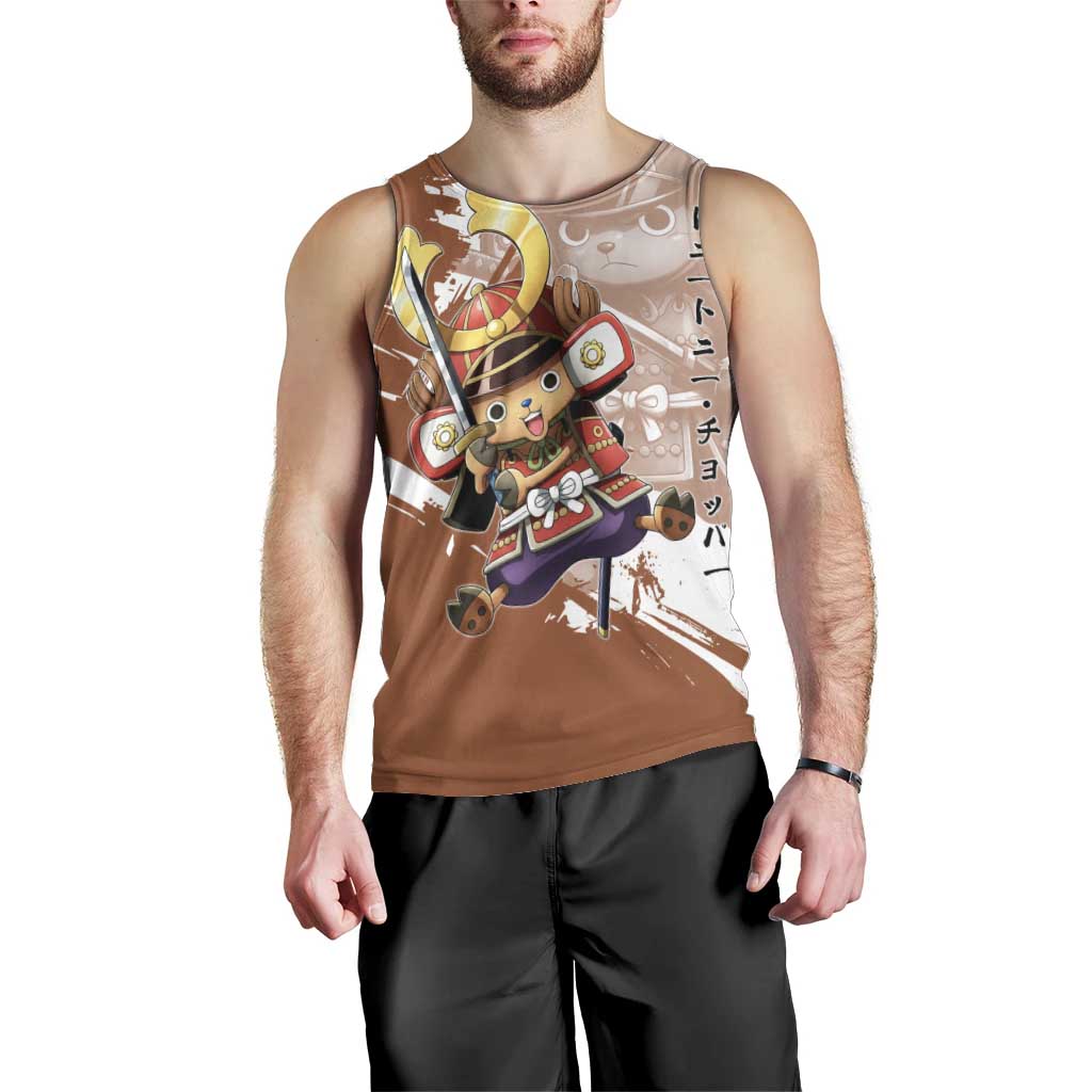 Tony Tony Chopper in Samurai Armor Men Tank Top Wano-Inspired Chibi Warrior Style