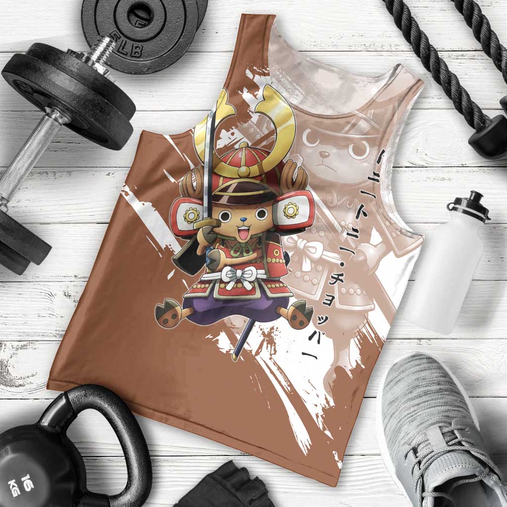 Tony Tony Chopper in Samurai Armor Men Tank Top Wano-Inspired Chibi Warrior Style